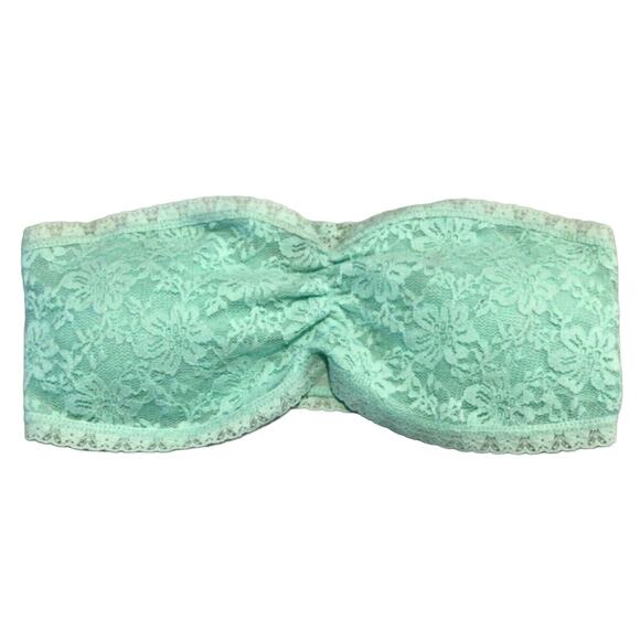 Forever 21 Mint Green Lace Strapless Bra Women's Size Small Padded Lined - Picture 1 of 3